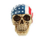 Moquerry  American flag Resin Statues Sculpture Decorative Human Skull Replica patriotic Creative Human Head Model Halloween
