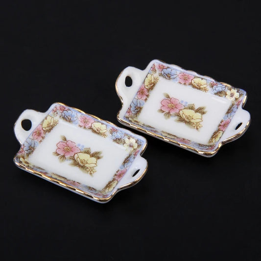 1:12 Dolls House Miniature Dinner Ware Porcelain Tea Set Dish Cup Plate 40 pcs