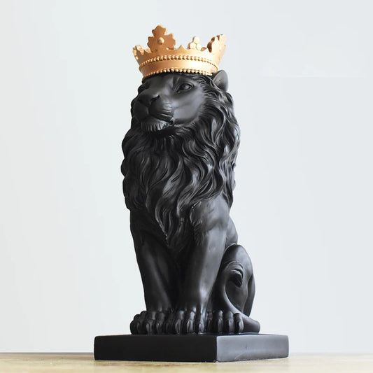 Nordic Handsome Crown Lion Resin Statues Ornaments Home Decoration Crafts Mascot Modern Office Desktop Figurines Sculptures Art