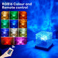 USB Crystal Lamp Water Ripple Projector Night Light Square Atmosphere Lamp Remote Control Sunset Light RGB Home Decorative Light