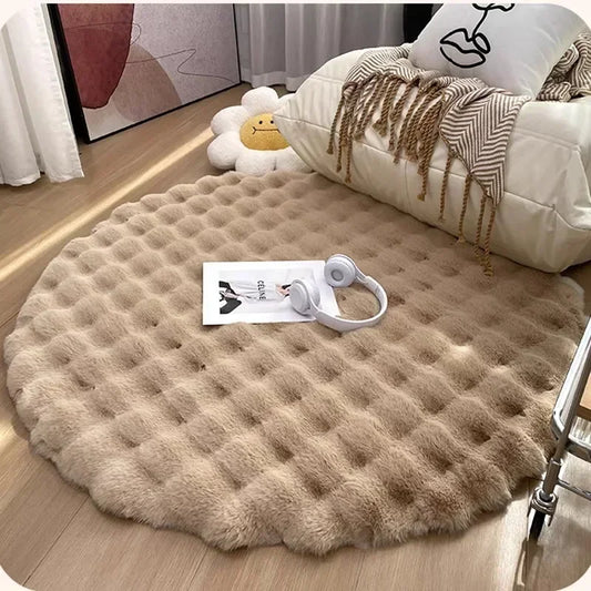 Super Soft Plush Round Rug,fluffy Carpets for Living Room Home Decor,Bedroom Bedside Mat,Non Slip Shaggy Area Rug Kids Room Mats