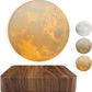 Levitating Moon Magnetic Floating Night Light, Creative Table 3D Printed LED Lamp with Wooden Base for Gift Office Bedroom Home