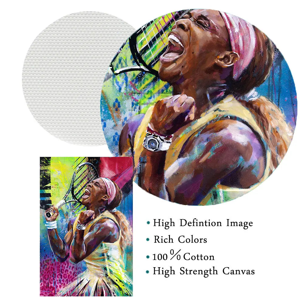 Graffiti Serena Williams Rafael Nadal Art Poster Prints Modern Tennis Player Canvas Paintings Wall Art for Gym Room Home Decor