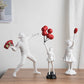 Banksy Sculpture Collection Flower Thrower Statue Pop Art Modern Balloon Girl Figurine Office Home Decoration Accessories Street