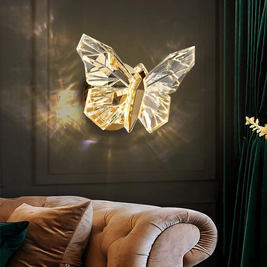 Nordic LED Butterfly Wall Lamp Indoor Lighting Fixture Living Bedside Bedroom Hotel TV Modern Home Decoration Wall Light Sconces