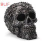 BUF Resin Screw Gear Mechanical Style Skull Decorative Crafts Ornament Home Decor Statue Halloween Decoration Sculpture