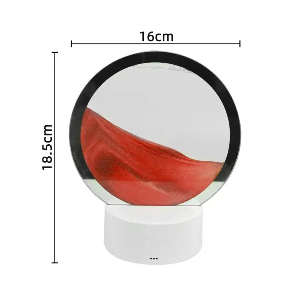 Moving Sand Quicksand Table Lamp Dynamic Sand Painting Sand 3D Art Flowing Sand Glass For Decorating Living Room