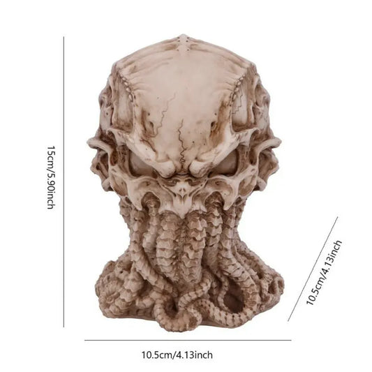 Cthulhu Skull Mythical Statue Skull Head Resin Strange Gothic Home Decoration Ornament Octopus Craft Figurines Room Decor