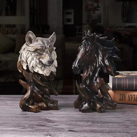 Resin Lion Statue Sculpture Animal Collectible Figurine Gift Idea Home Desktop Decoration
