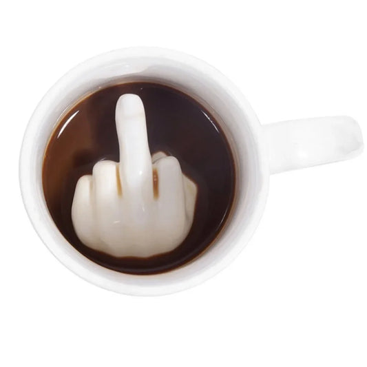 Creative Coffee Mug Ceramic Middle Finger Funny Cup for Office Coffee Milk Tea Cups Porcelain Personality Gifts Home Bar Decor