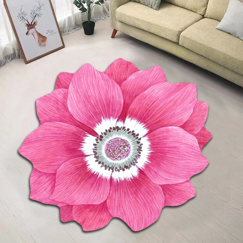 YOMDID Flower Shaped Carpet Bedroom Bedside Rug Household Floor Mat Door Mat Rugs For Living Room Tea Table Bedside Baby Crawl