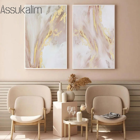Abstract Posters Golden Marbling Painting Poster Luxury Print Pictures Nordic Art Prints Modern Wall Art Living Home Decoration