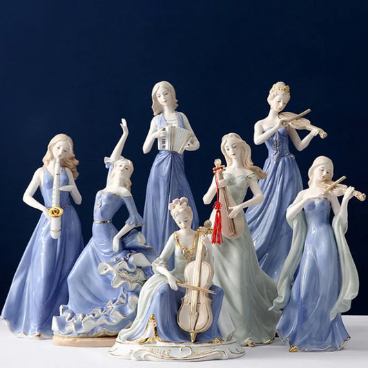 Europe Ceramic Beauty Figurines Furnishing Crafts Home Decoration Western Ornament Porcelain handicraft Wedding Gift