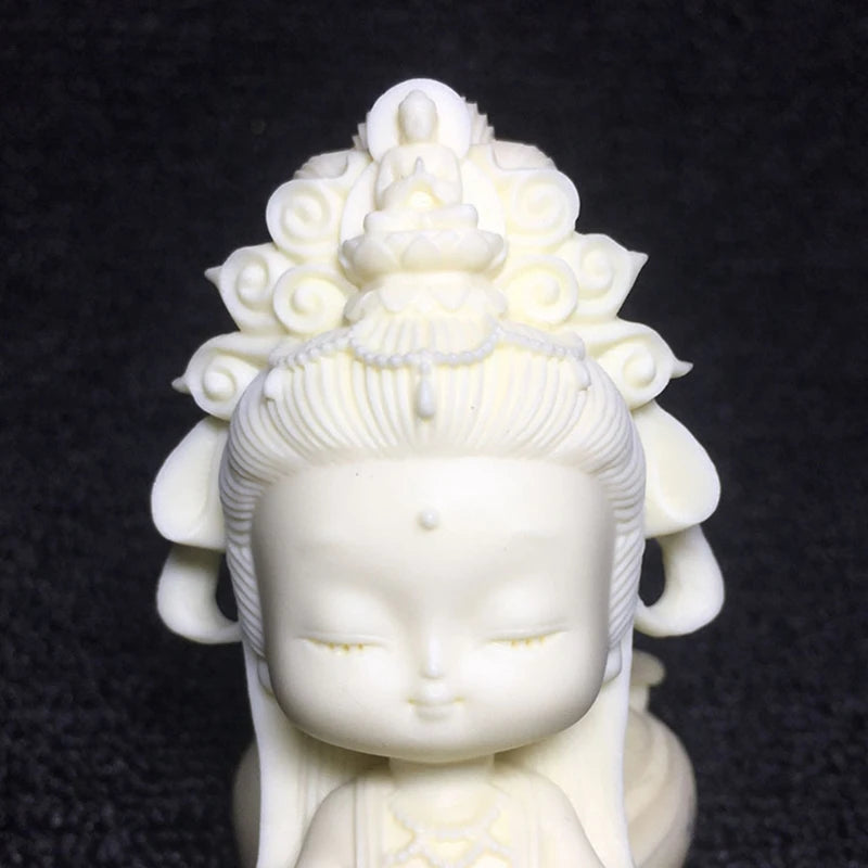 White Porcelain Guanyin Ornament Ceramics Kuan Yin Statues Buddhism Adornment Statue Home Decoration Accessories
