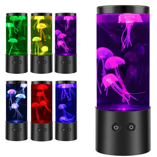 LED Jellyfish Light Creative Aquarium Night Light USB/Battery Operated Night Light Bedside Lamps Room Decoration Led Room Light