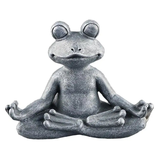 Frog Garden Statue Resin Yoga Zen Buddha Frog Figurine Home Decorative Good Luck Sculptures for Patio Living Room Yard Outdoor