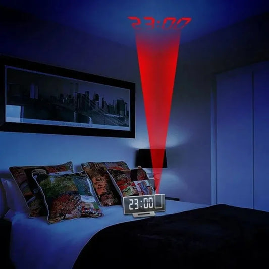USB LED Digital Alarm Clock Bedroom Electric Alarm Clock with Projection Snooze Table Clock 12/24H Bedside Decoration Clock