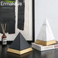 ERMAKOVA Ceramic Pyramid Sculpture Ornaments Creative White Porcelain Marble Statue Crafts Living Room Home Study Decoration