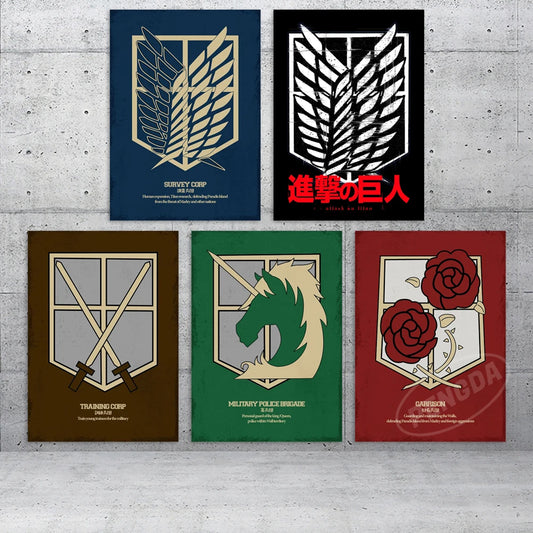 Pictures Attack On Titan Home Decoration Anime Wall Art Survey Corp Canvas Prints Garrison Painting For Bedroom Poster No Frame