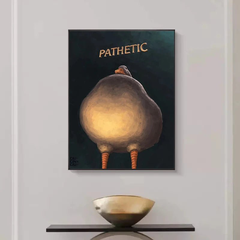 Grappige poster Pathetische humor Duck Judgemene eend canvas schilderen Wall Art Picture Print Living Room Home Decoratie Geschenk Cuadros