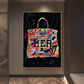 Moderne Modetasche Poster Kunst Drucke Graffiti Pop Art Luxusbeutel Leinwand Maler Galerie Wandkunst Wohnzimmer Home Dekoration