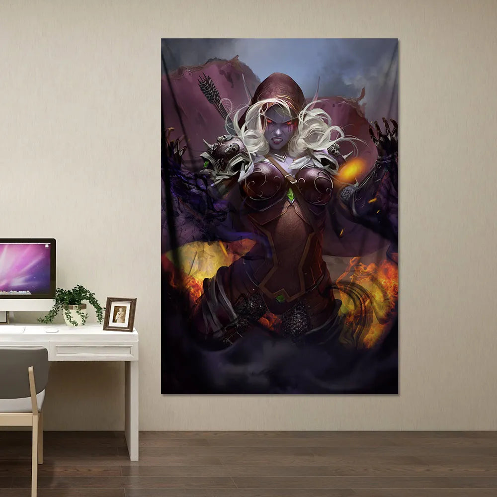 World of Warcrafts Sylvanas HD Juego de juego Póster Pintitud decorativa Sala de estar dormitorio Adulto Arte de pared de gran tamaño Arte