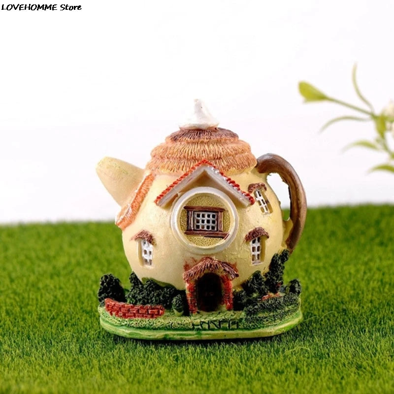 Teekannenhaus Mini Fairy Garden Micro Moos Landschaft DIY -Figuren für Wohnkultur