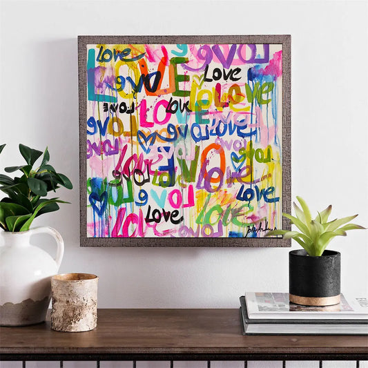 Modern Abstract Style Wall Art Poster Colorful Graffiti Love On Canvas Painting Print Picture For Living Room Home Decoration