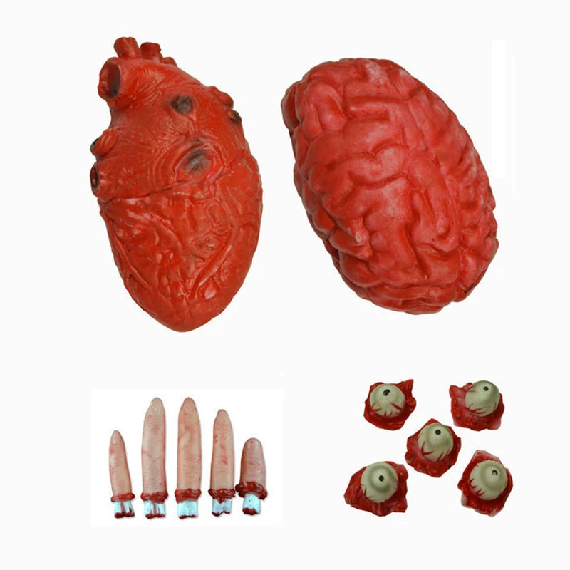 Halloween Decoration Fake Bloody Heart Prop Rubber Organs Squishies Human Size Torso Prop Halloween Bloody Body Parts