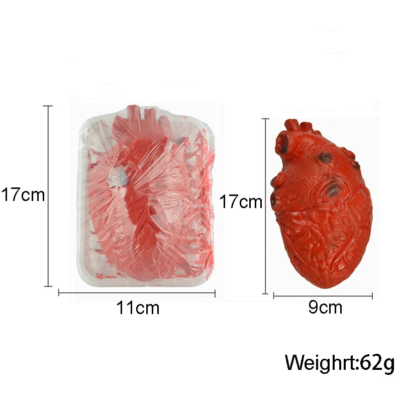 Halloween Decoration Fake Bloody Heart Prop Rubber Organs Squishies Human Size Torso Prop Halloween Bloody Body Parts