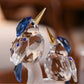 Casal pássaros artesanato de cristal de vidro animal kingfisher estatuetas miniaturas para decoração em casa