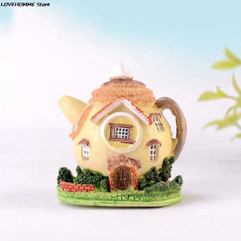 Teekannenhaus Mini Fairy Garden Micro Moos Landschaft DIY -Figuren für Wohnkultur