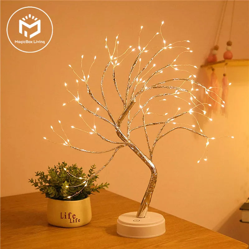 LED Night Light Mini Weihnachtsbaum Kupferdraht Girlande Lampe für Kinder Home Schlafzimmer Dekoration Dekor Fairy Light Holiday Lighting