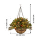 Led Door Hanging Basket Xmas Pendant Pre-lit Artificial Christmas Hanging Basket Frosted Berries Pinecone Wreath Decor Ornaments