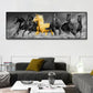 Caballos de oro lienzo moderno arte animales de arte de pared para sala de estar decoración del hogar cuadros gran tamaño de lienzo de pared pinturas impresas