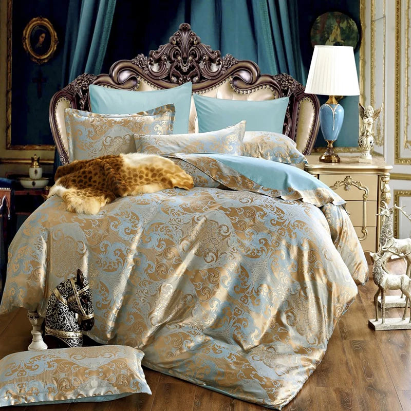 Luxusschlafzimmer Bettdecke Bettdecke Abdeckung Jacquard Bettblatt Set Leinen für Heim 220x240 Betspiete Euro Doppelkissen Hülle Textile
