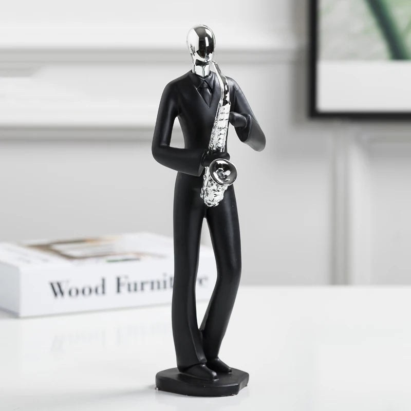 Nordic Creativity Band Character Series Statuut 27/28cm Violist Figurines Morden Home Decor Crafts Decoratie Sculptuur