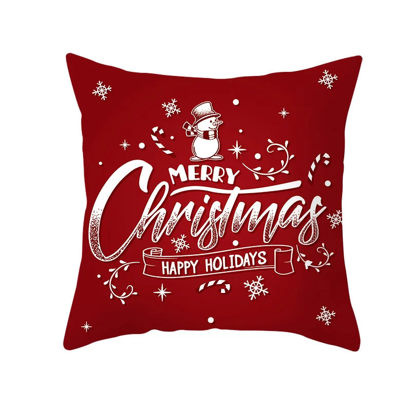 Christmas Cushion Cover Cartoon Santa Claus Elk Party Merry Christmas Decorative Pillowcase Christmas Pillow Case Cushion Cover