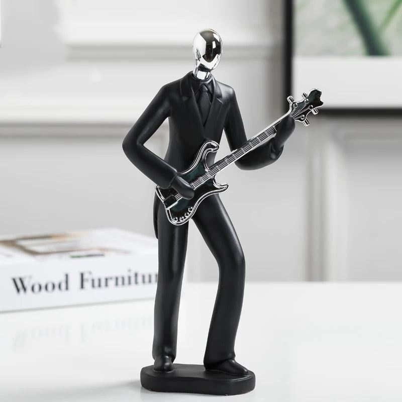 Nordic Creativity Band Character Series Statuut 27/28cm Violist Figurines Morden Home Decor Crafts Decoratie Sculptuur