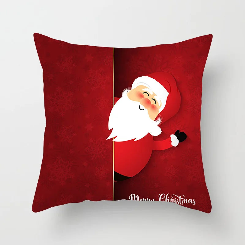 Christmas Pillow Case Cute Cartoon Santa Claus Elk Decorative Pillowcases Christmas Pillow Case Cover Christmas Pillow Case