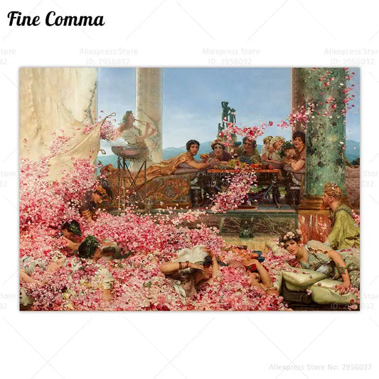 Las rosas de Heliogabalus Lawrence Alma Tadema Vintage Vintage Flower Rosa Pink Lienzo Arte de pared estampado Decoración de San Valentín Día