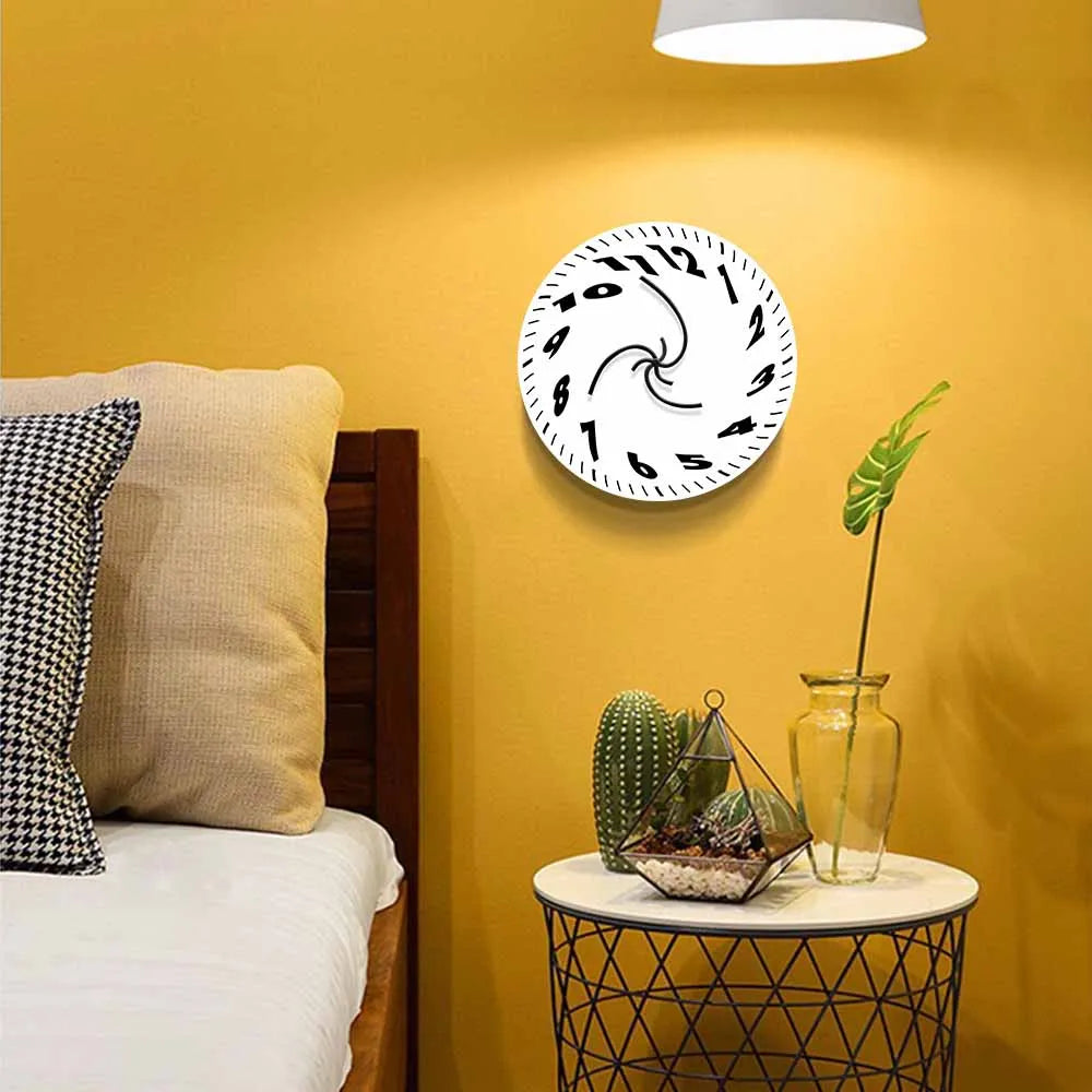 Twisting Abstract Wall Clock Modern Design Quiet Sweep Distorted Surrealist Style Melting Clock Hands Home Decor For Living Room