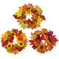 Autumn Door Wreath Harvest Front Door Wall Hanging Maple Leaf Rattan Pumpkin Pinecone Wreath Thanksgiving Harvest Festival Decor