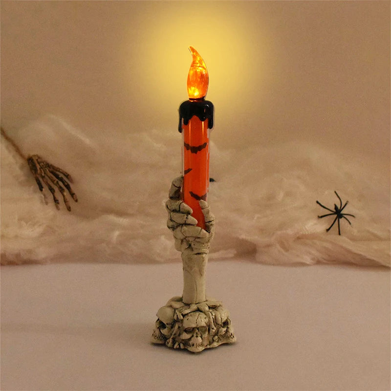 Halloween Led Candle Light Skeleton Ghost Hand Smoke-free Light Horror Props Halloween Party Decoration Supplies Kids Toy Gift