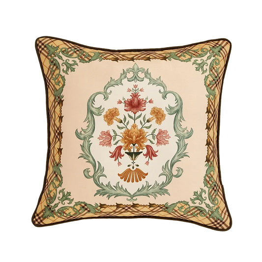 Fiori di pittura a mano Modello decorativo throw throw cuscino Cuscino copri 18x18 pollici Vintage America Design Beige Square