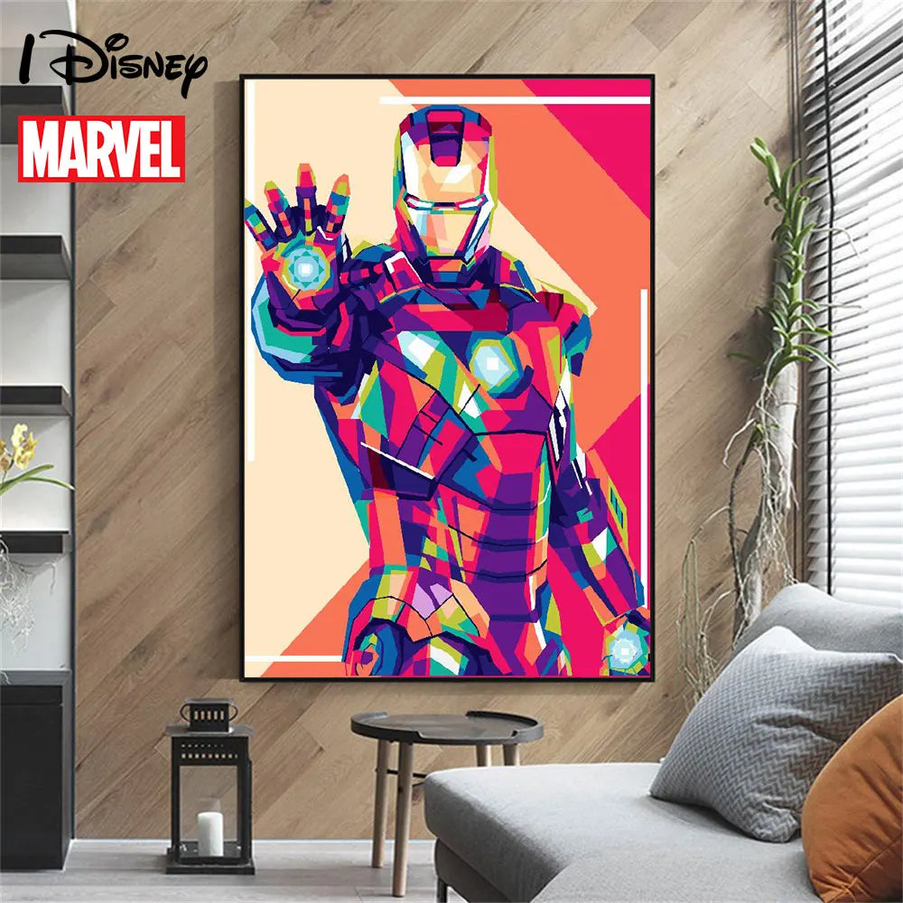 Marvel Iron Man Disney Anime The Avengers Poster Graffiti Art Painting Street Pop Art Canvas Se estampado en el arte de la pared Rala de niños