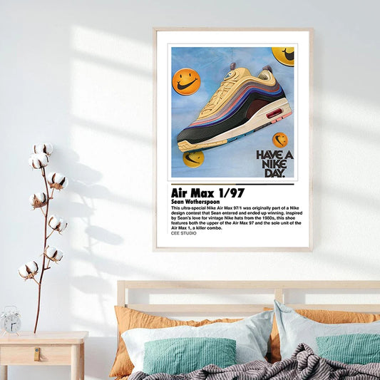 Tendencias de moda Sneaker Air Poster Vintage Canvas Pintura Regalo para zapatos deportivos de novio