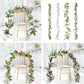 150cm Artificial Pine Cones Vine Christmas Decorative Snowflake Pine Branches Green Garland Leaves Wreath Wall Decor for Wedding