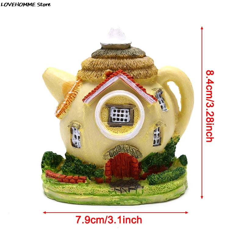 Teapot House Mini Fairy Garden Micro Moss Landscape DIY Figurines For Home Decor