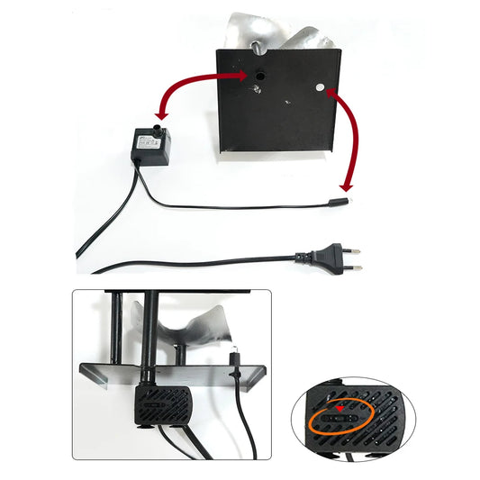 Minimalista Fuente de la cascada del escritorio de la cascada de la cascada de 3 pisos con bomba de agua automática de interruptor de alimentación con iluminación reflectante